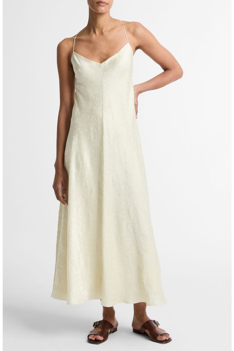 Floral Jacquard Sleeveless Maxi Dress, Main, color, SUN IVORY