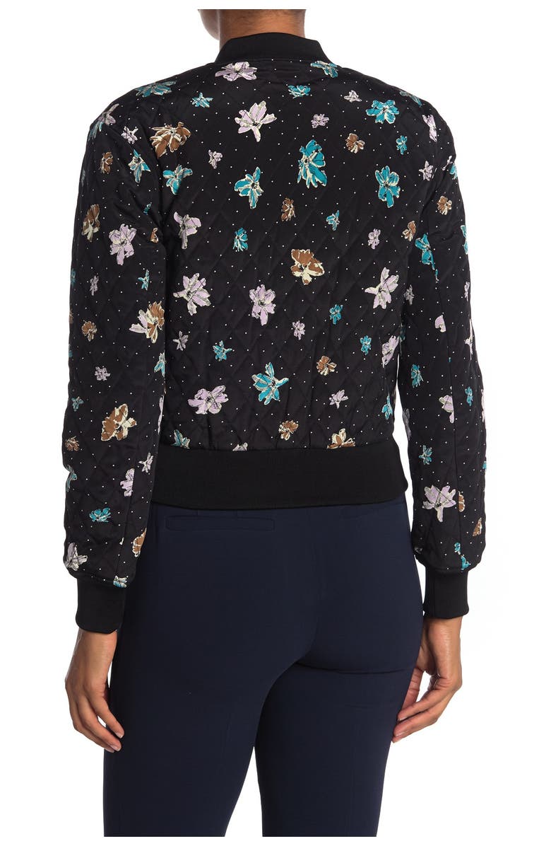 Diane von Furstenberg Caitlyn Printed Silk Bomber Jacket, Alternate, color, 