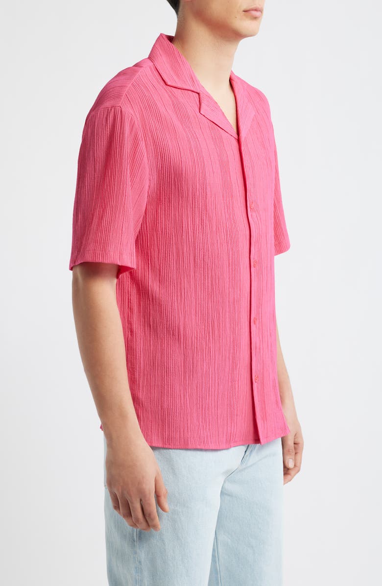 KROST Plissé Camp Shirt, Alternate, color, Raspberry Sorbet
