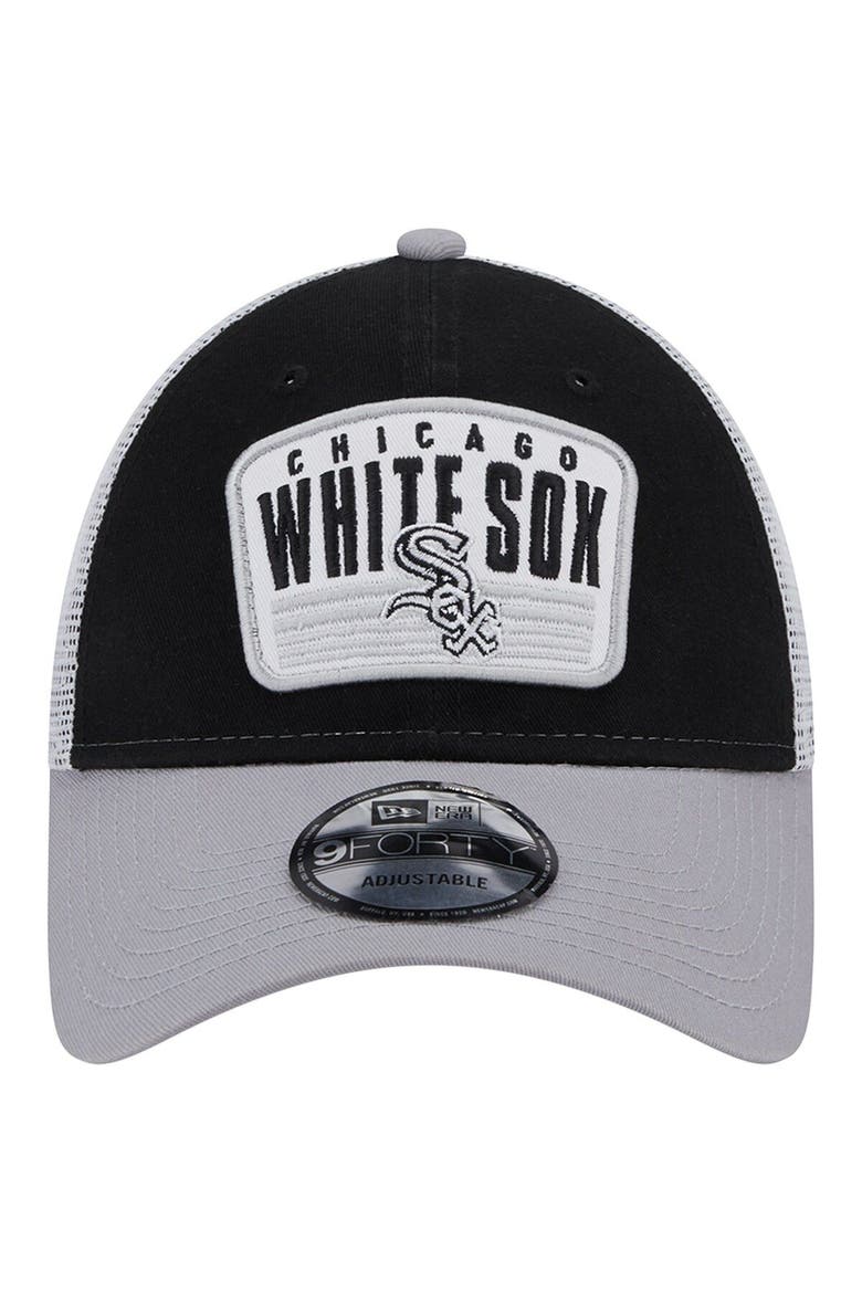 Men's New Era Black Chicago White Sox Two-Tone Patch 9FORTY Snapback Hat, Alternate, color, Black