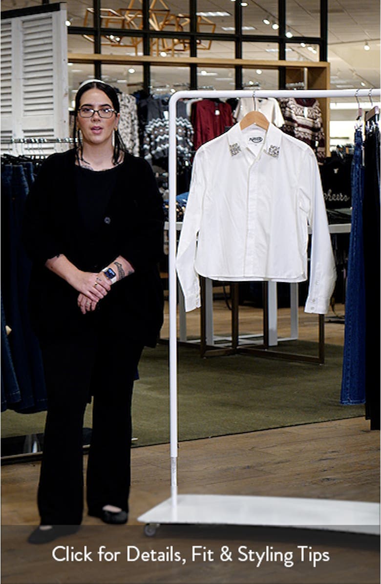 The Honor Rhinestone Detail Cotton Button-Up Shirt, sales video thumbnail