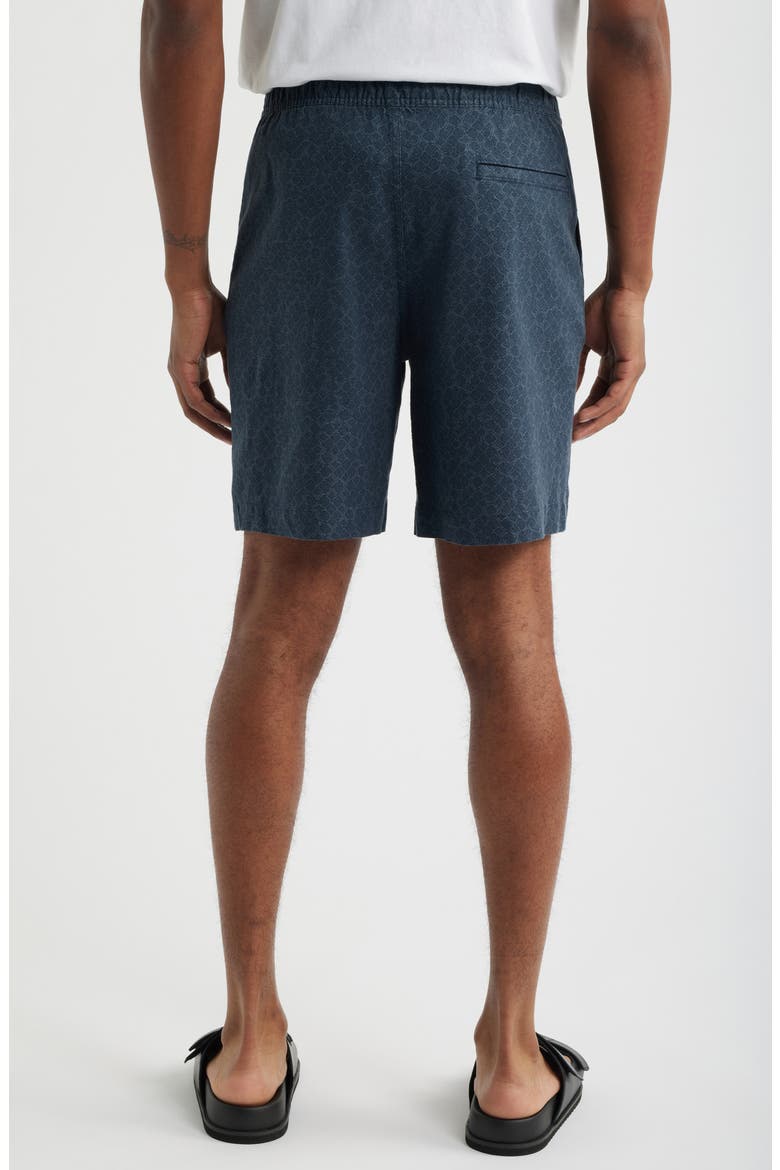 Linen Blend Shorts, Alternate, color, NAVY ECLIPSE GEO