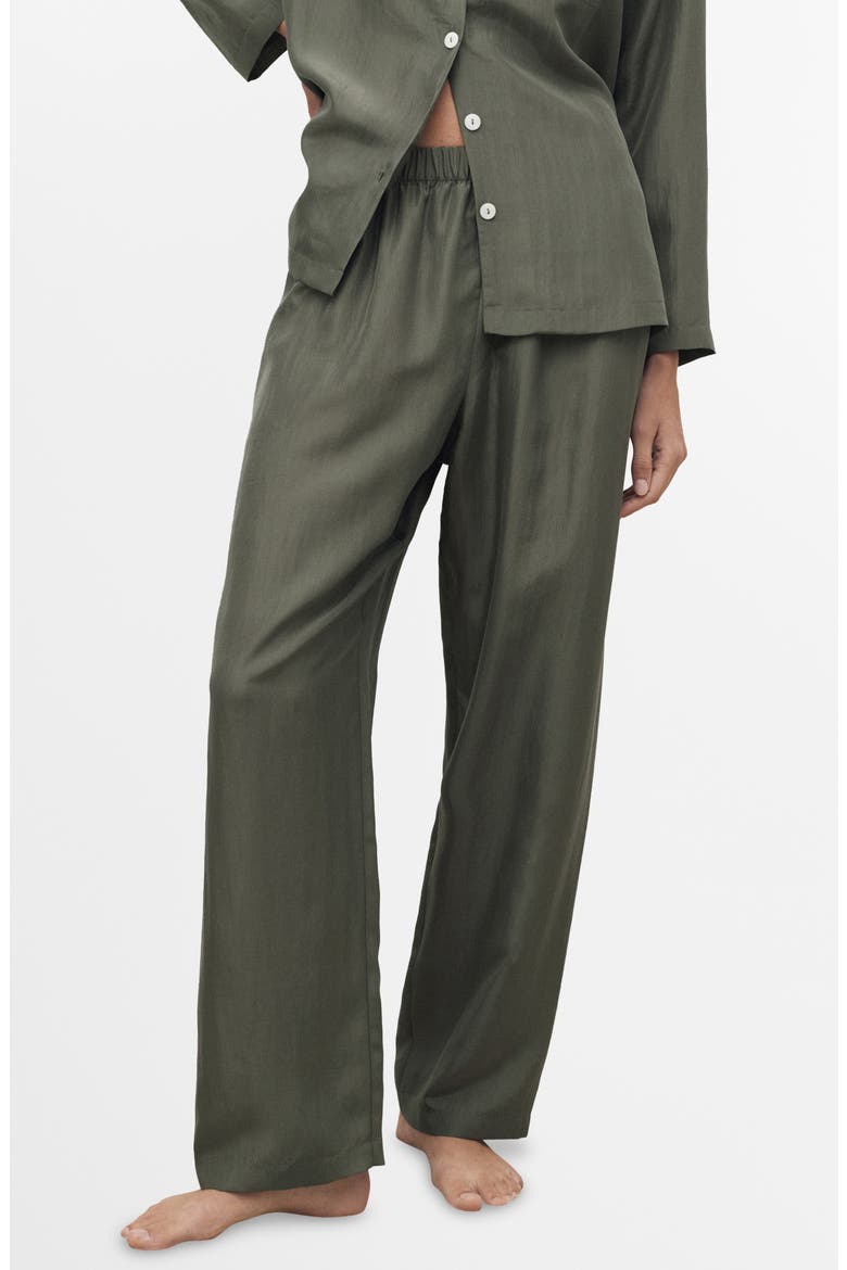 Habotai Silk Pajama Pants, Main, color, FOREST GREEN