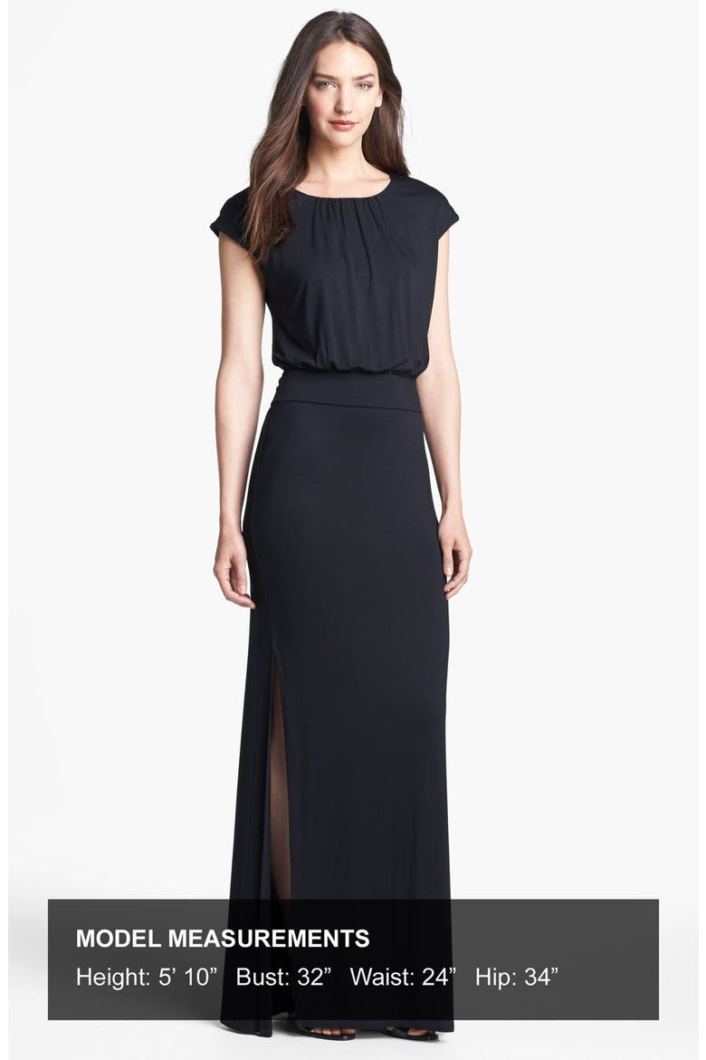 'Vienna' Blouson Maxi Dress (Nordstrom Exclusive), Alternate, color, BLACK