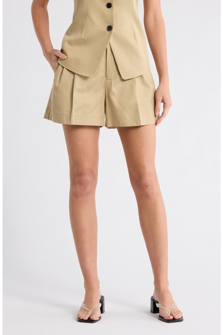The Harlow Shorts in Drapey Twill, Main, color, HERITAGE KHAKI