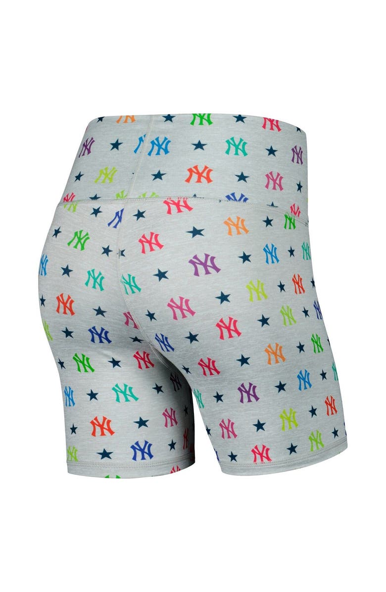 Terez Women's Terez Gray New York Yankees TLC Rainbow Shorts, Alternate, color, Gray