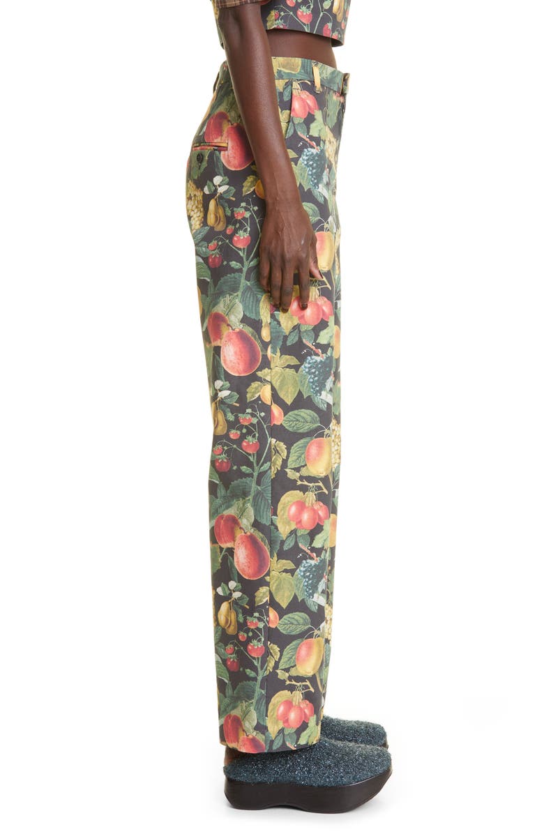 Puppets and Puppets Fruit Tree Print Straight Leg Trousers, Alternate, color, 