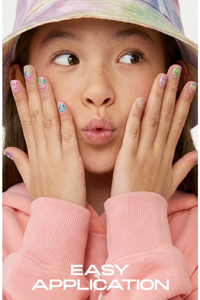 Kids' Jelly Nail Stickers, Alternate, color, PINK