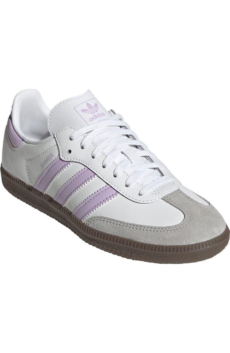 adidas Kids' Samba Sneaker, Main, color, White/ Powder Plum/ Gum