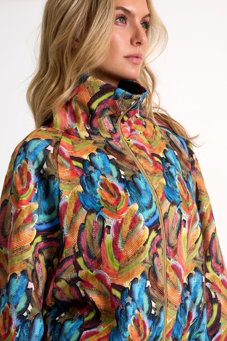 Linen Puffer Jacket, Alternate, color, Print