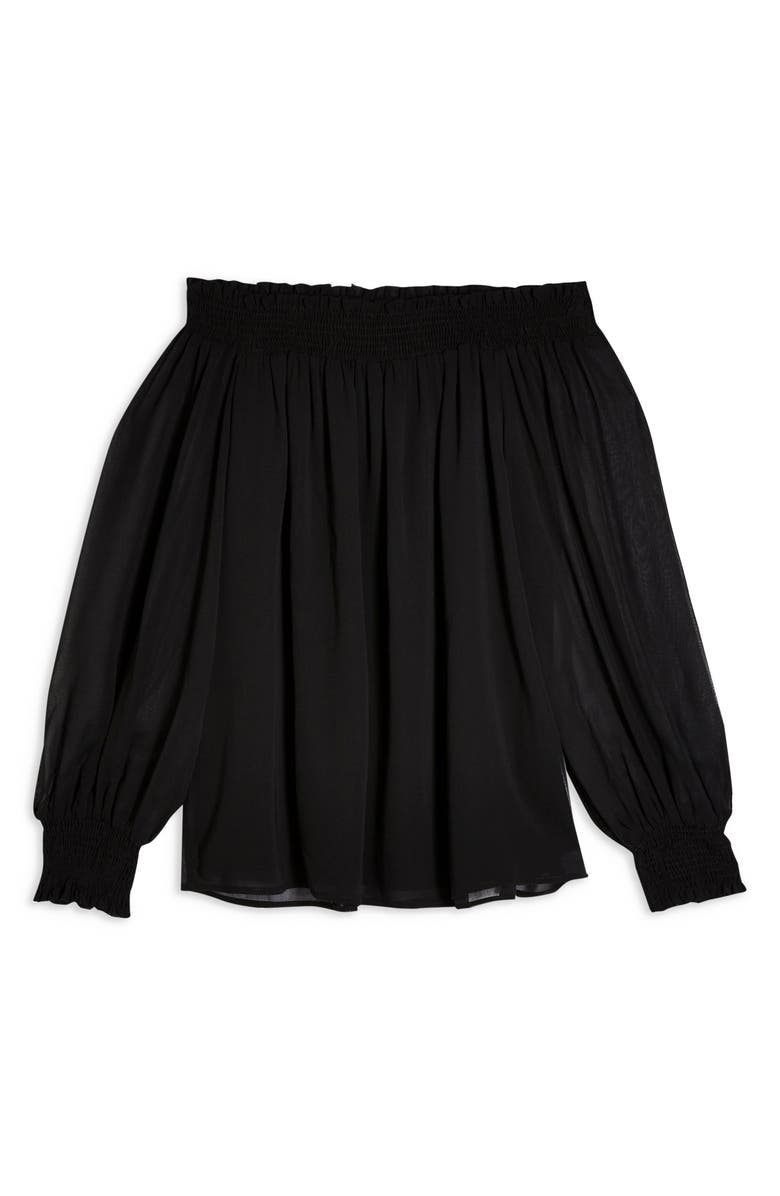 Topshop Sheer Off the Shoulder Blouse, Alternate, color,