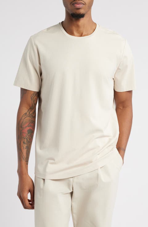Crewneck Stretch Cotton T-Shirt