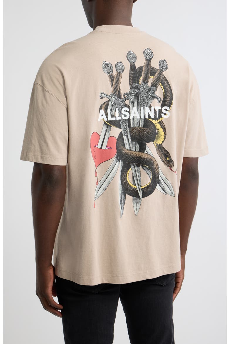 Oversize Serrate Graphic T-Shirt, Alternate, color, DUSK BROWN