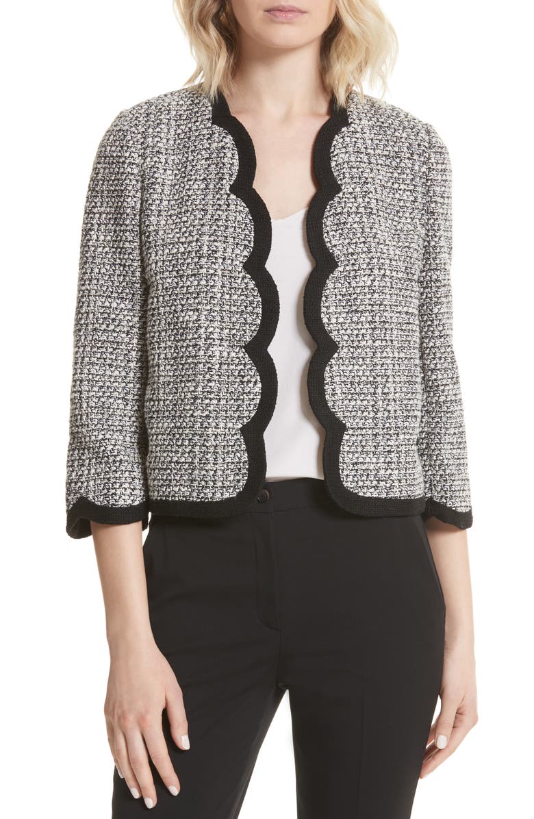 Kate Spade New York scallop tweed jacket, Main, color, 