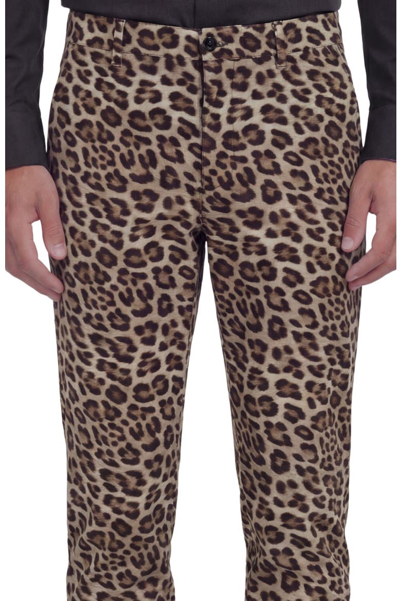 Leopard Mens Tailored Pant, Alternate, color, LEOPARD BROWN