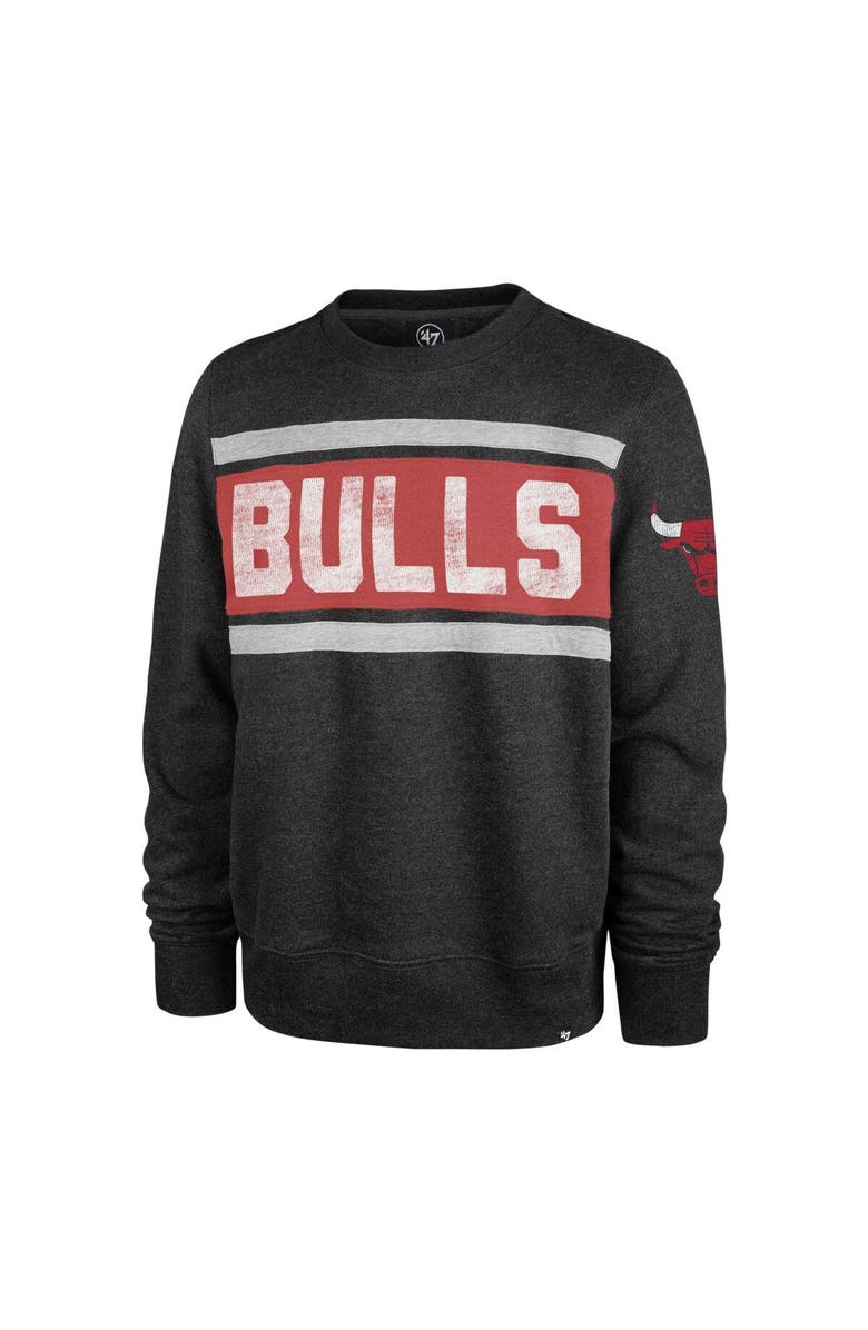 '47 Men's '47 Heather Black Chicago Bulls Tribeca Emerson Pullover Sweatshirt, Alternate, color, 