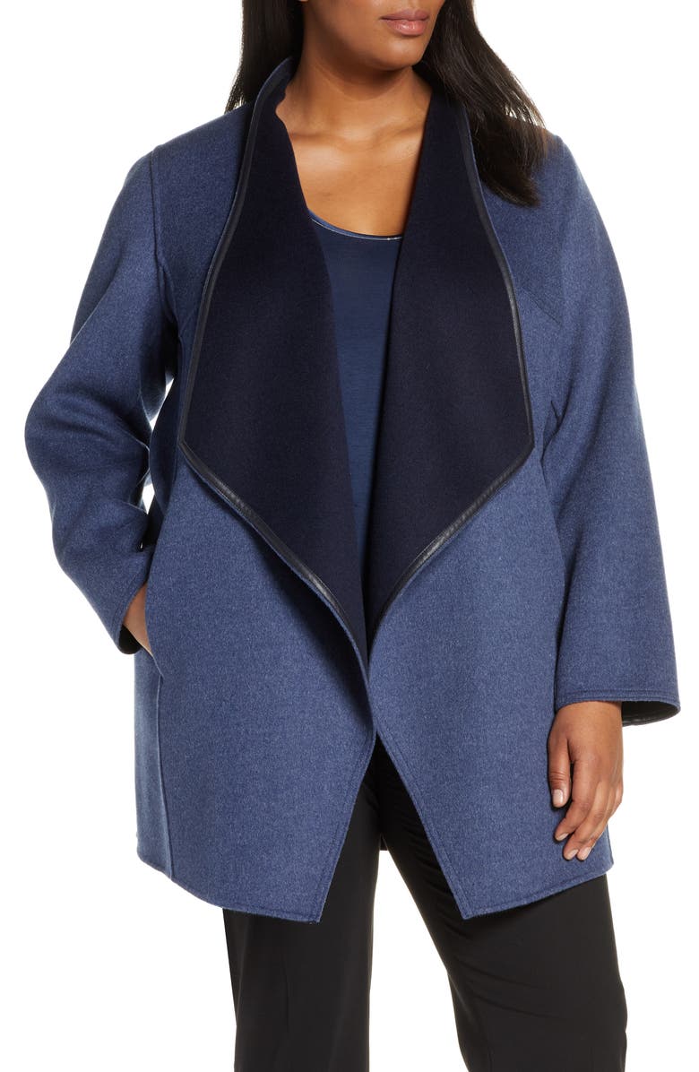 Lafayette 148 New York Valasca Reversible Wool & Cashmere Jacket, Alternate, color, Marine Blue/ Denim