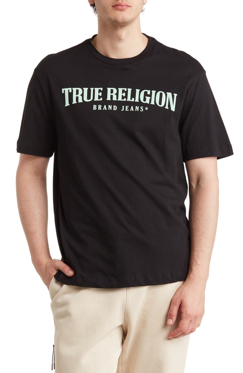 True Religion Brand Jeans Relaxed Arch Logo Cotton Graphic Tee, Main, color, 