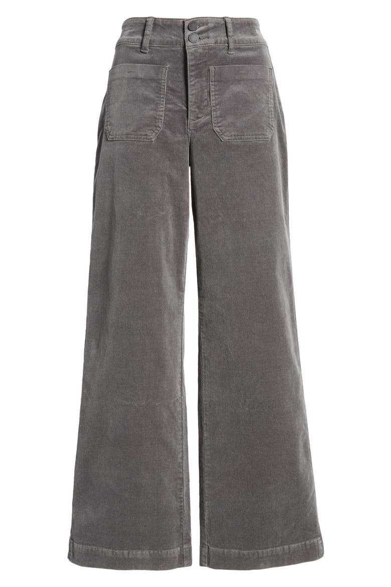 'Ab'Solution Skyrise Patch Pocket Wide Leg Pants (Nordstrom Exclusive), Alternate, color, STEEL GREY