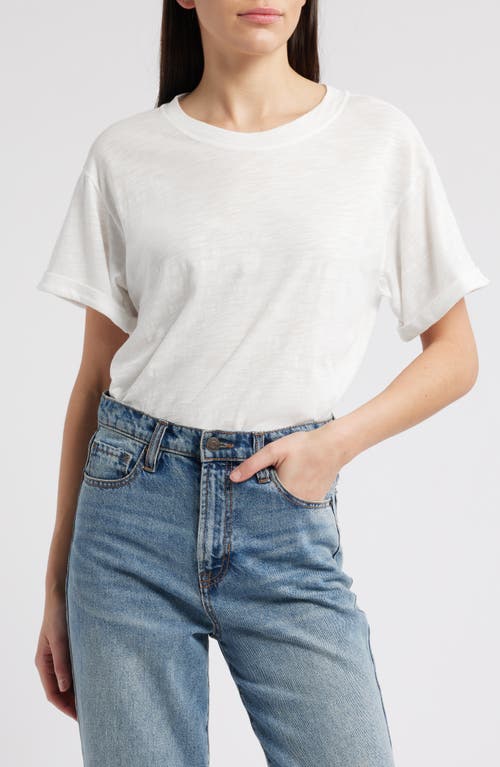 Wit & Wisdom Stretch Cotton Crewneck Bodysuit In Off White