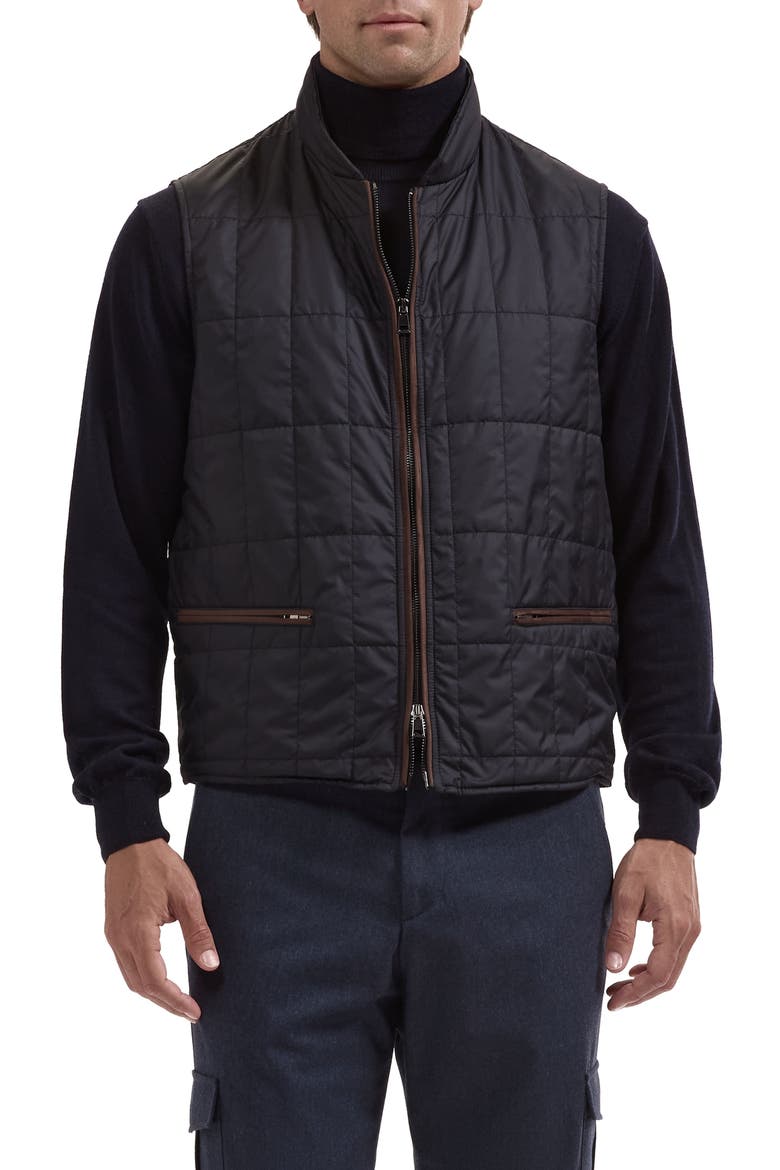 Full Zip Padded Vest, Main, color, NAVY