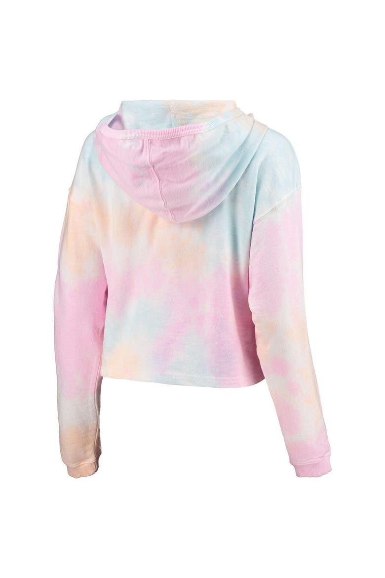Women's League Collegiate Wear Pink/White Clemson Tigers Tie-Dye Cropped Pullover Hoodie, Alternate, color, Pink