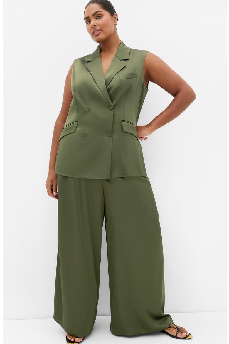 Rylie Double Breasted Vest, Alternate, color, OLIVE