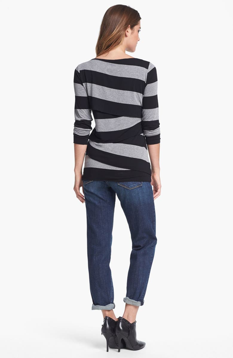 Vince Camuto Asymmetrical Tiered Stripe Tee, Alternate, color, 