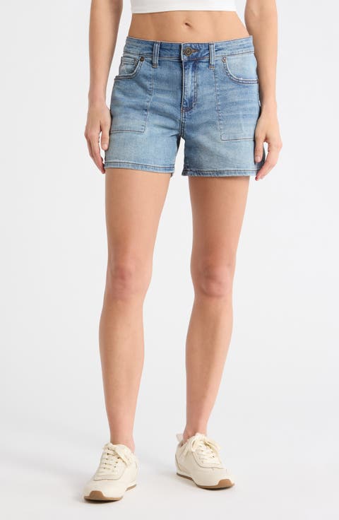 Kity Denim Boyfriend Shorts (Moonflower)