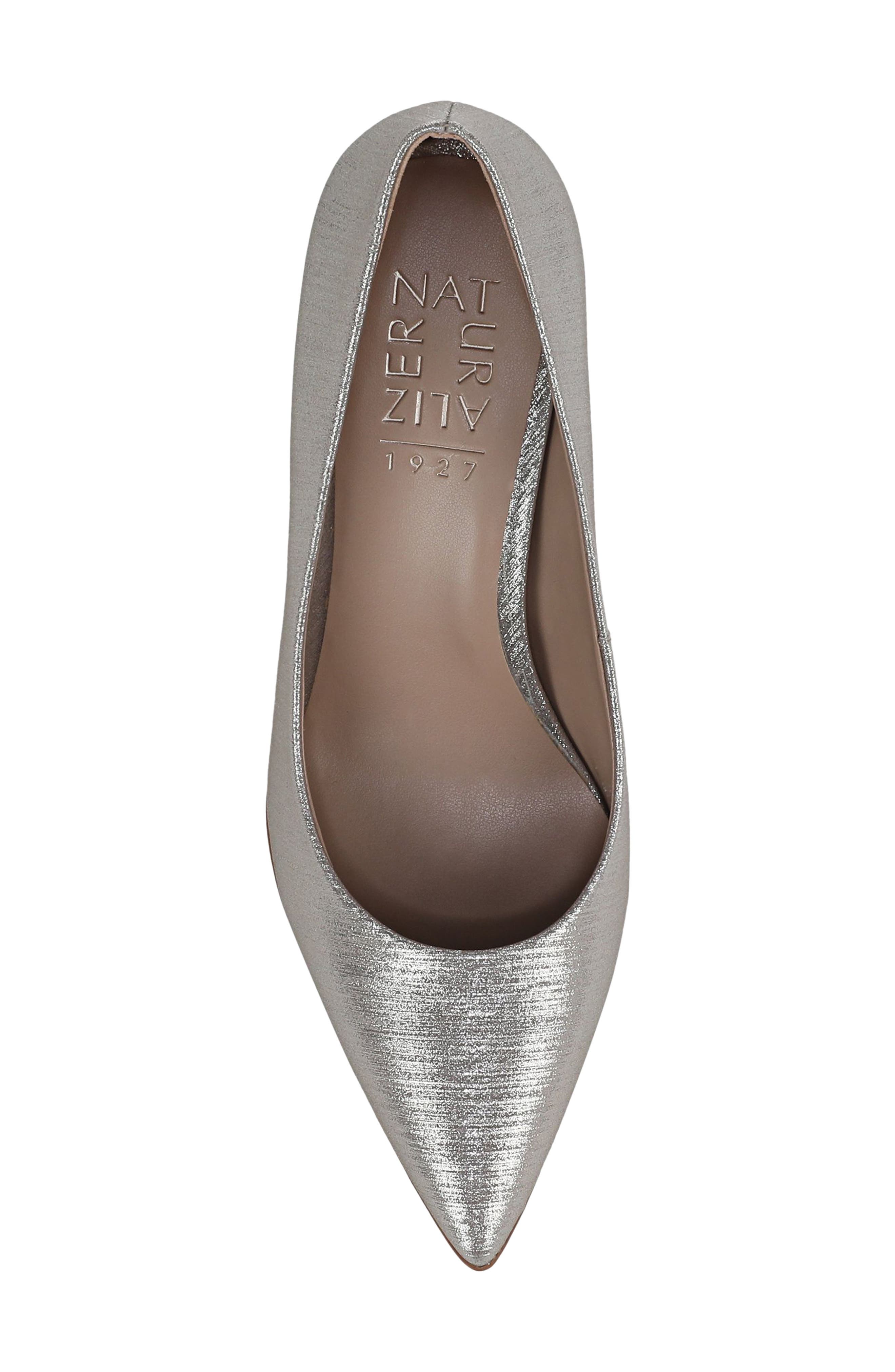 Naturalizer Anna Pointed Toe Pump, Alternate, color, Soft Silver