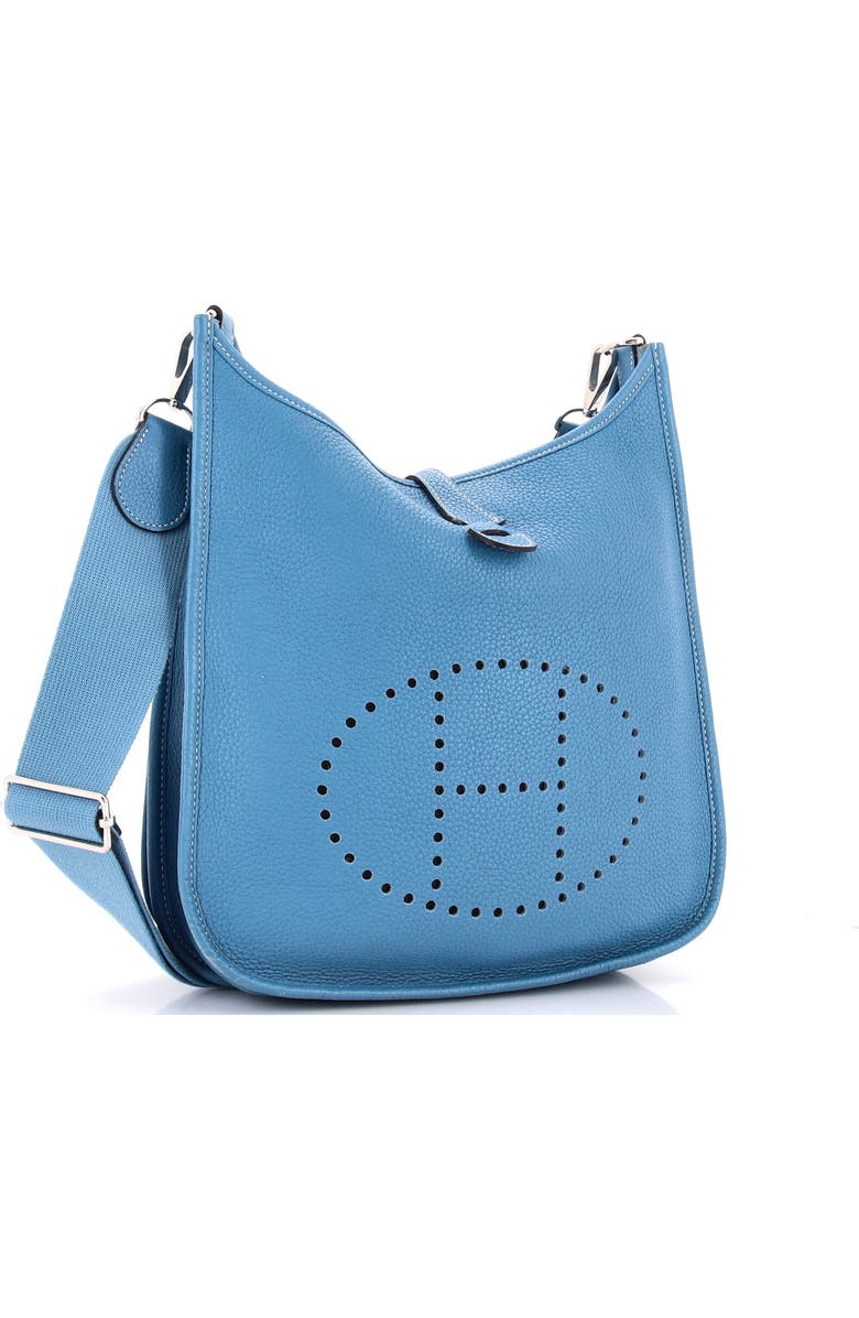 Pre-Owned Hermes Evelyne Bag Gen III Clemence PM, Alternate, color, Bleu Jean