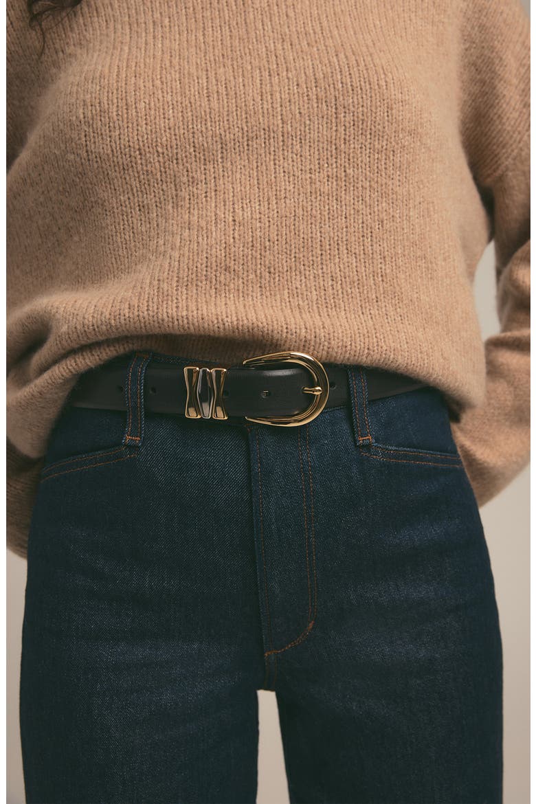 The William Split Decision Leather Belt, Alternate, color, BLACK