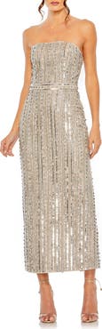 Mac Duggal Embellished Strapless Column Dress