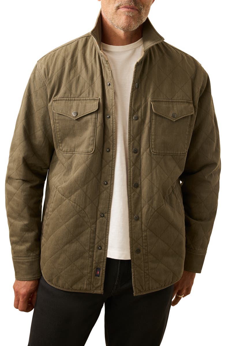 Faherty Doug Good Feather Bondi Reversible Quilted Jacket, Main, color, Prairie Olive