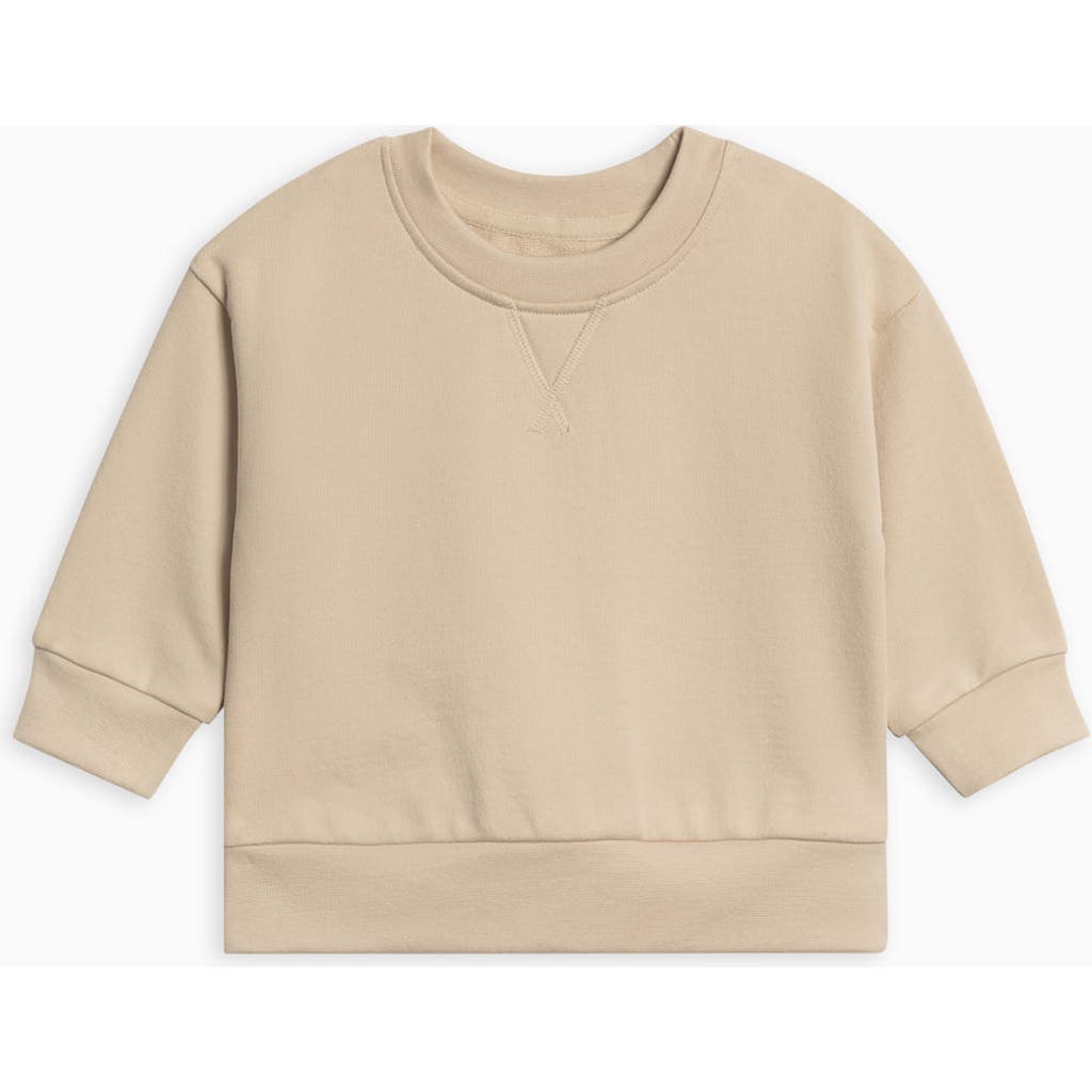 Colored Organics Quinn Organic French Terry Relaxed Pullover Sweatshirt In Brown