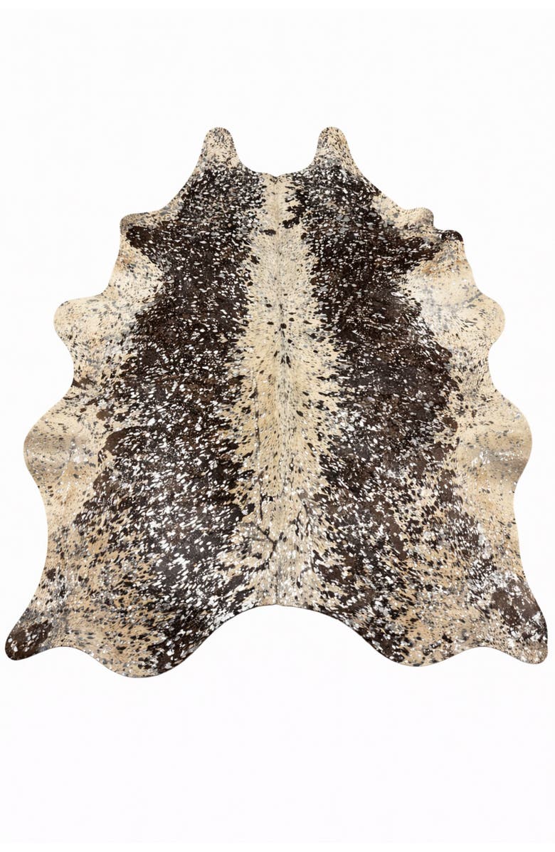 Rhacam Eco Hides RH Rugs Luma Metallic Silver Cowhide Rug 7'1" × 6'3", Main, color, Metallic Silver