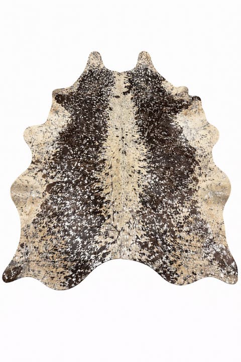 Eco Hides RH Rugs Luma Metallic Silver Cowhide Rug 7'1" × 6'3"