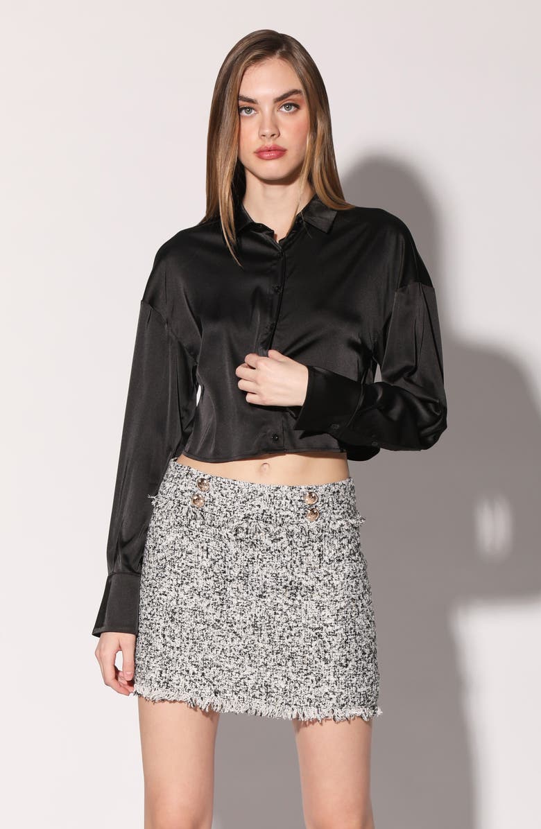 Walter Baker Daphne Fringe Tweed Miniskirt, Alternate, color,