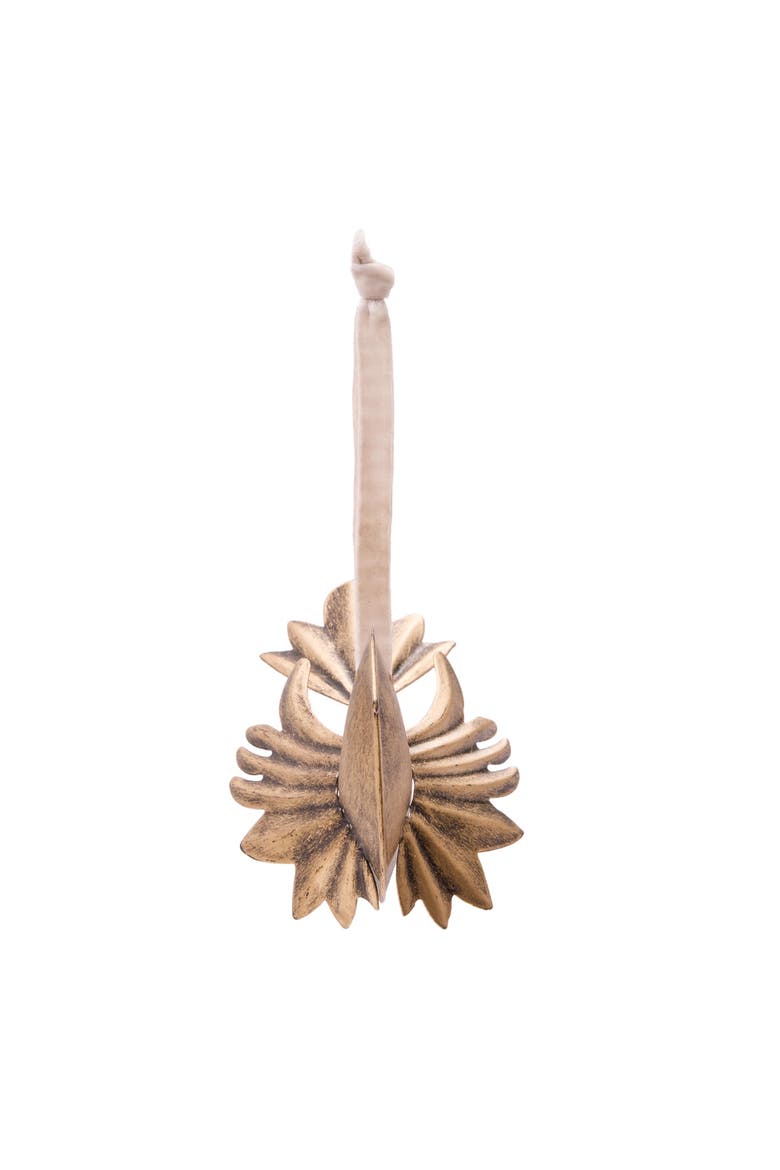 Dove Brass Metal Christmas Tree Ornament, Alternate, color, Gold