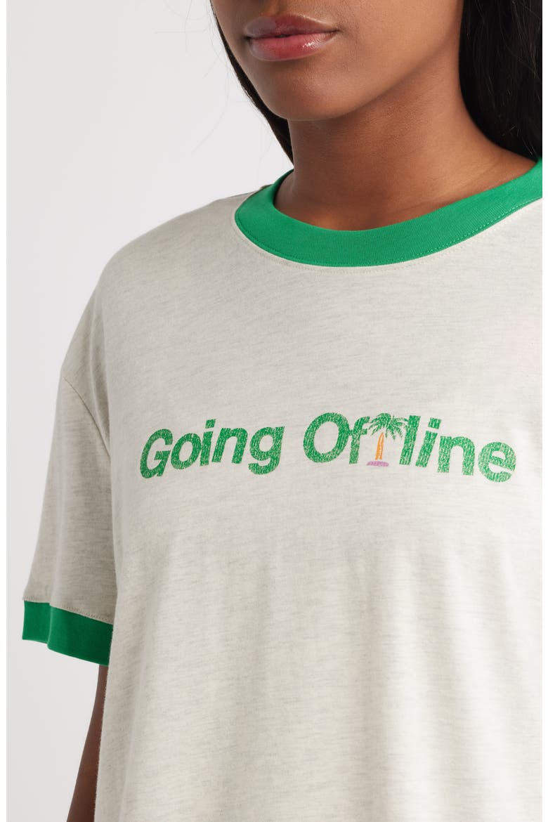 Going Offline Oversize Graphic Ringer T-Shirt, Alternate, color, GREY
