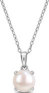 DELMAR 7.5-8mm Cultured Freshwater Pearl Pendant Necklace