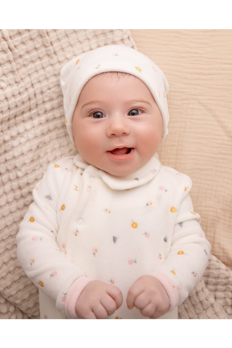 2 Piece Baby Cotton Rich Velour Footie Set, Alternate, color, Marshmallow