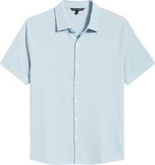 Robert Barakett Manny Short Sleeve Knit Button-Up Shirt