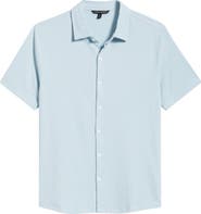 Robert Barakett Manny Short Sleeve Knit Button-Up Shirt