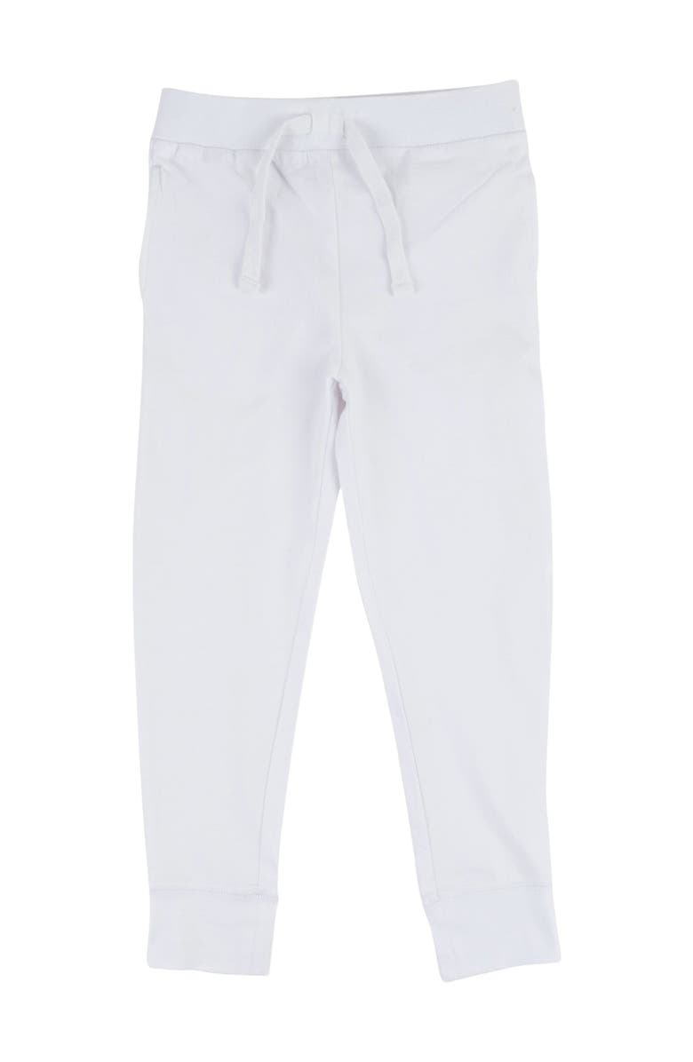 Leveret Kids 100% Cotton Lightweight Jogger Pants, Main, color, White
