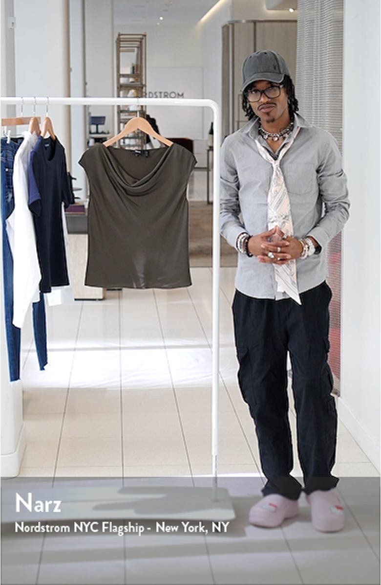 Modern Cowl Neck Silk Top, sales video thumbnail