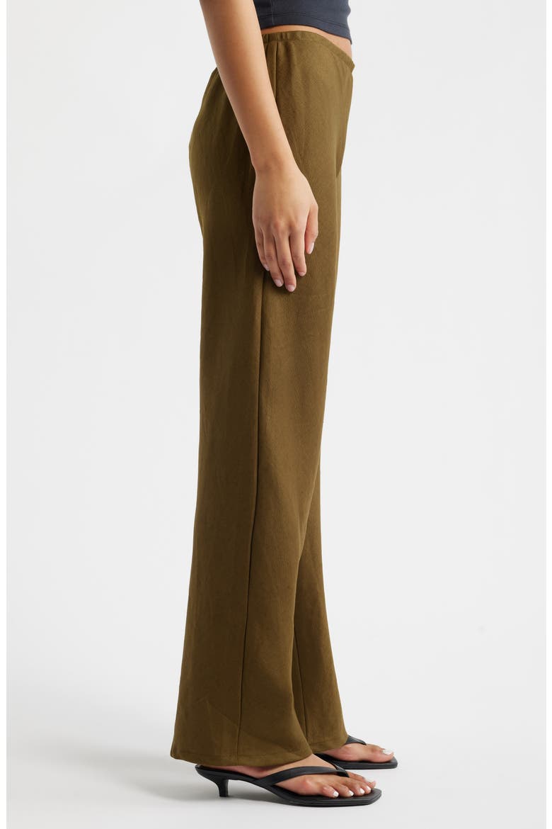 Gale High Waist Linen Pants, Alternate, color, DARK OLIVE
