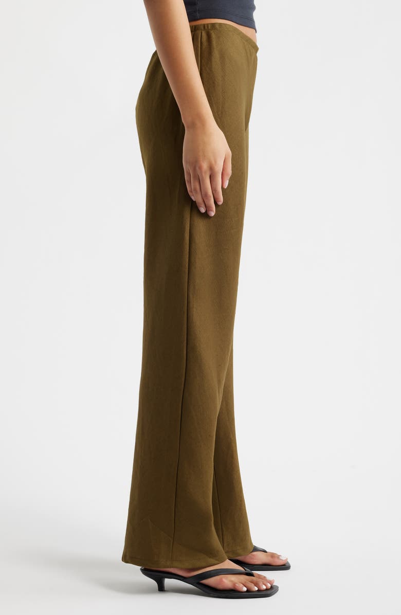 Reformation Gale High Waist Linen Pants, Alternate, color, Dark Olive