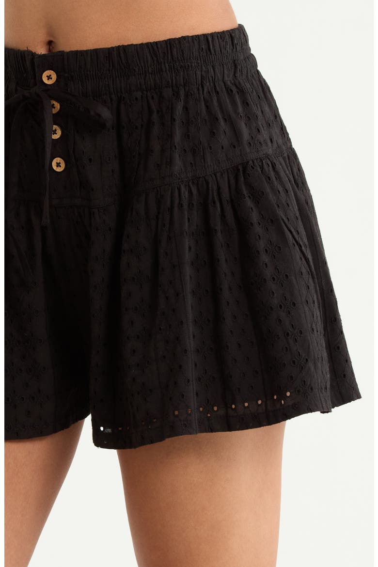 Eyelet Skort, Alternate, color, BLACK