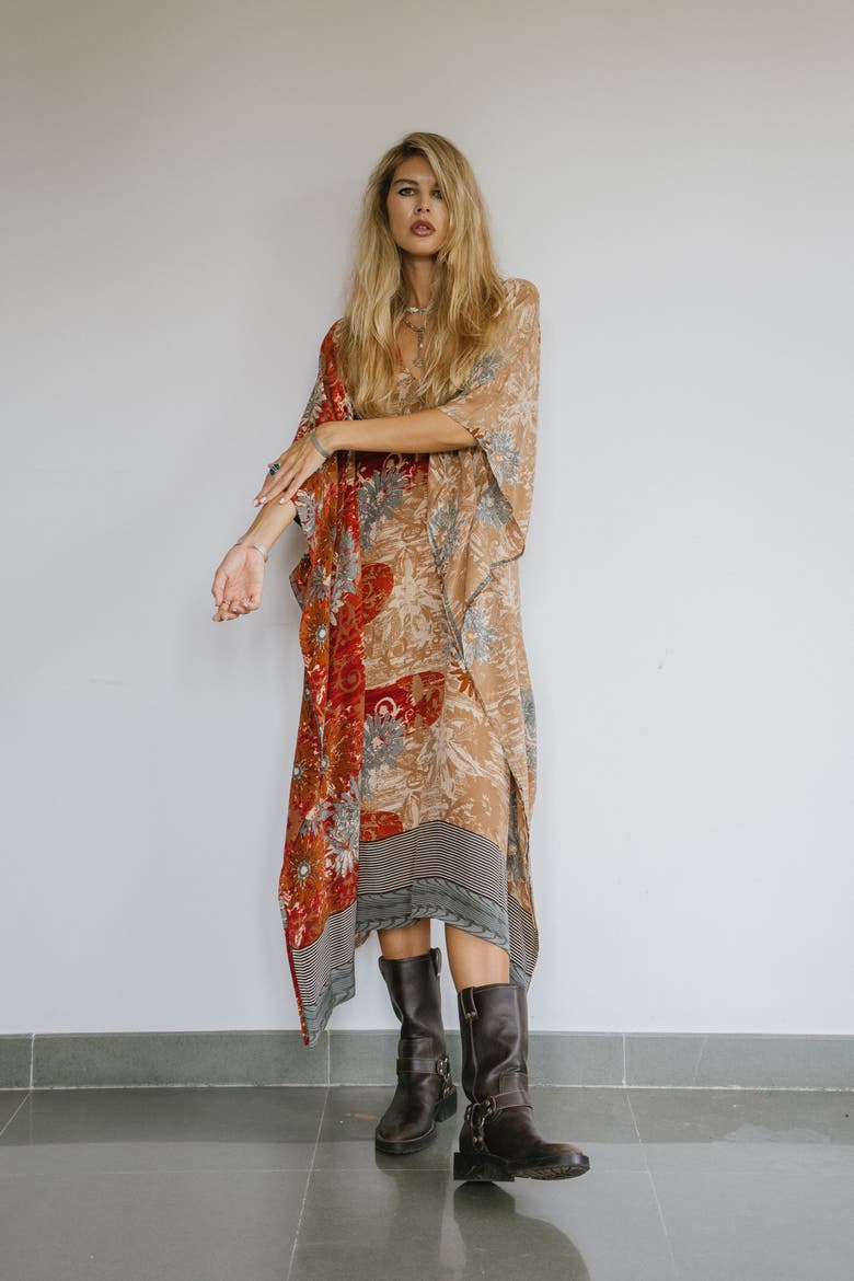 Long Caftan Neptune, Main, color, Tan & Brick